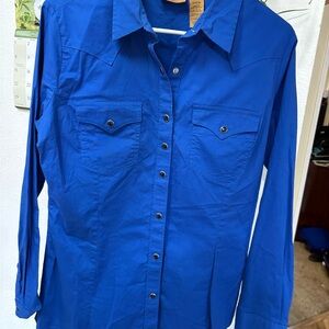 Wrangler Bright Blue Button-Up Shirt